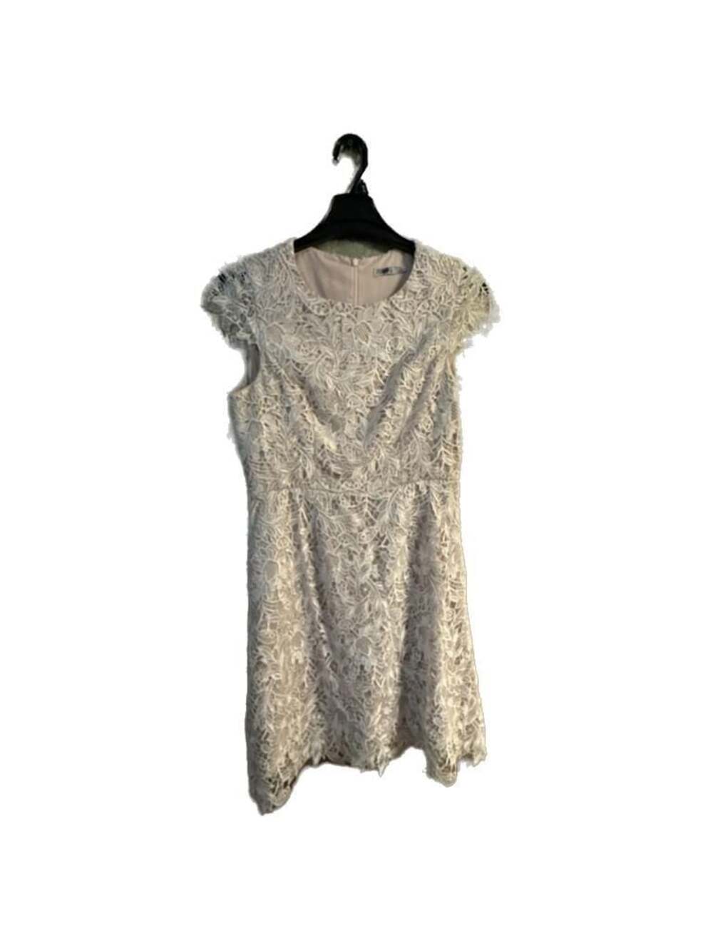 Eliza J Ivory Floral Lace Cap Sleeve Sheath Dress